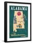 Alabama - State Icons-Lantern Press-Framed Art Print