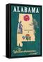 Alabama - State Icons-Lantern Press-Framed Stretched Canvas