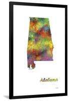 Alabama State Map 1-Marlene Watson-Framed Giclee Print