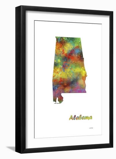 Alabama State Map 1-Marlene Watson-Framed Giclee Print