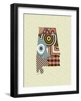 Alabama State Map-Lanre Adefioye-Framed Giclee Print