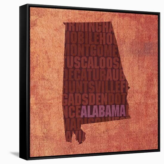 Alabama State Words-David Bowman-Framed Stretched Canvas