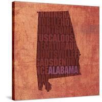 Alabama State Words-David Bowman-Stretched Canvas