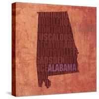 Alabama State Words-David Bowman-Stretched Canvas