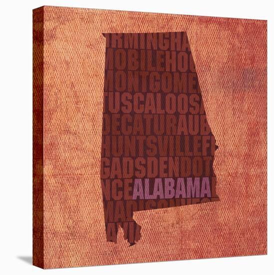 Alabama State Words-David Bowman-Stretched Canvas