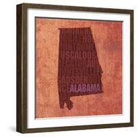 Alabama State Words-David Bowman-Framed Giclee Print