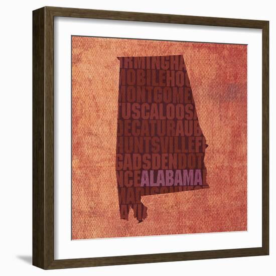 Alabama State Words-David Bowman-Framed Giclee Print