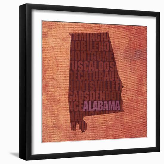 Alabama State Words-David Bowman-Framed Giclee Print