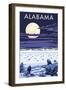 Alabama - Turtles Hatching-Lantern Press-Framed Art Print