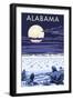 Alabama - Turtles Hatching-Lantern Press-Framed Art Print