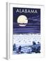 Alabama - Turtles Hatching-Lantern Press-Framed Art Print
