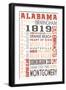 Alabama - Typography-Lantern Press-Framed Premium Giclee Print
