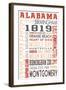 Alabama - Typography-Lantern Press-Framed Art Print