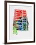 Alabama Watercolor Word Cloud-NaxArt-Framed Art Print