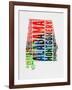 Alabama Watercolor Word Cloud-NaxArt-Framed Art Print