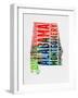 Alabama Watercolor Word Cloud-NaxArt-Framed Art Print