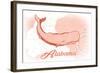 Alabama - Whale - Coral - Coastal Icon-Lantern Press-Framed Art Print