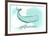 Alabama - Whale - Teal - Coastal Icon-Lantern Press-Framed Art Print