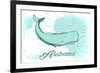 Alabama - Whale - Teal - Coastal Icon-Lantern Press-Framed Art Print