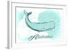 Alabama - Whale - Teal - Coastal Icon-Lantern Press-Framed Art Print