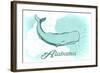 Alabama - Whale - Teal - Coastal Icon-Lantern Press-Framed Art Print