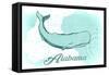 Alabama - Whale - Teal - Coastal Icon-Lantern Press-Framed Stretched Canvas