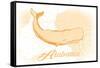 Alabama - Whale - Yellow - Coastal Icon-Lantern Press-Framed Stretched Canvas