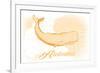 Alabama - Whale - Yellow - Coastal Icon-Lantern Press-Framed Premium Giclee Print