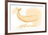 Alabama - Whale - Yellow - Coastal Icon-Lantern Press-Framed Premium Giclee Print