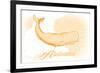 Alabama - Whale - Yellow - Coastal Icon-Lantern Press-Framed Premium Giclee Print