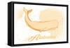 Alabama - Whale - Yellow - Coastal Icon-Lantern Press-Framed Stretched Canvas