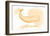 Alabama - Whale - Yellow - Coastal Icon-Lantern Press-Framed Art Print