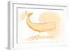 Alabama - Whale - Yellow - Coastal Icon-Lantern Press-Framed Art Print