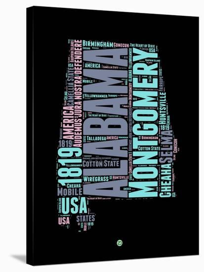 Alabama Word Cloud 1-NaxArt-Stretched Canvas