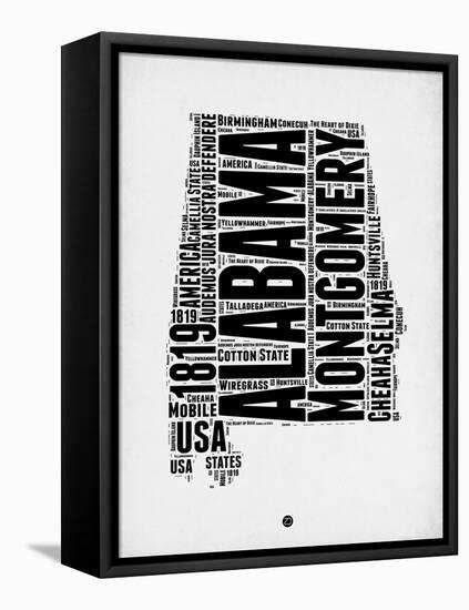 Alabama Word Cloud 2-NaxArt-Framed Stretched Canvas