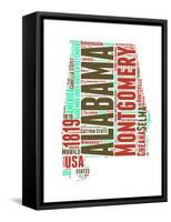 Alabama Word Cloud Map-NaxArt-Framed Stretched Canvas