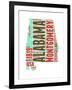 Alabama Word Cloud Map-NaxArt-Framed Art Print