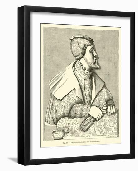 Alabaster Bas-Relief of the Emperor Charles V-null-Framed Giclee Print