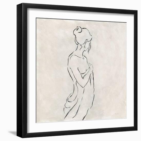 Alabaster Bather 1-Karen Wallis-Framed Art Print