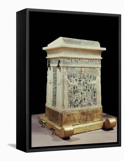 Alabaster Canopic Shrine, from the Tomb of the Pharaoh Tutankhamun, Thebes, Egypt-Robert Harding-Framed Stretched Canvas