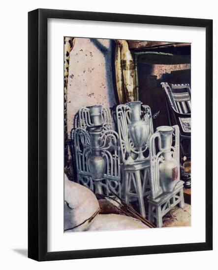 Alabaster Vases, Tutankhamun's Tomb, Egypt, 1933-1934-Harry Burton-Framed Giclee Print