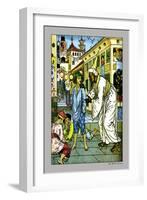 Aladdin Accosted By Magician, c.1878-Walter Crane-Framed Art Print