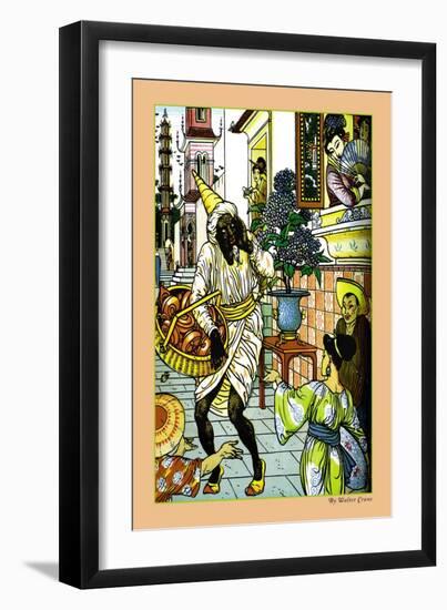 Aladdin and the Magic Lamp Illustration-Walter Crane-Framed Art Print