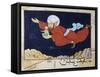 Aladdin Transported by the Genie, Illustrated Scene from 1001 Nights, Miniature Painting-null-Framed Stretched Canvas
