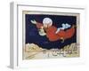 Aladdin Transported by the Genie, Illustrated Scene from 1001 Nights, Miniature Painting-null-Framed Giclee Print