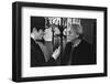 Alain Delon and director Joseph Losey on set of film "Monsieur Klein", 1976 (b/w photo)-null-Framed Photo