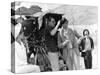 Alain Delon and director Luchino Visconti on set of film "The Leopard", 1962 (b/w photo)-null-Stretched Canvas