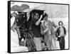 Alain Delon and director Luchino Visconti on set of film "The Leopard", 1962 (b/w photo)-null-Framed Stretched Canvas