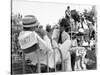 Alain Delon and director Luchino Visconti on set of film "The Leopard", 1962 (b/w photo)-null-Stretched Canvas