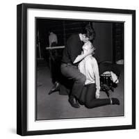 Alain Delon and Romy Schneider Kissing-Marcel Begoin-Framed Photographic Print